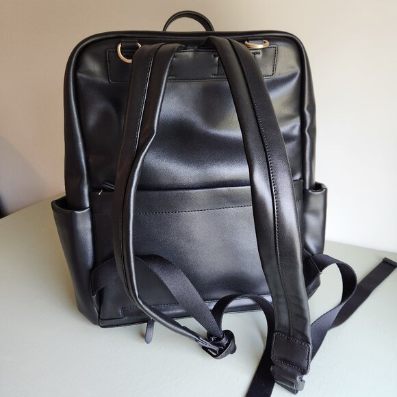TWELVElittle Peek-a-boo Vegan Leather Diaper Bag Backpack in Black - Picture 3 of 9